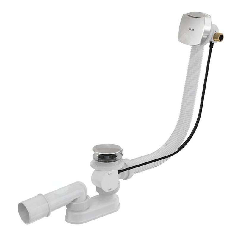 Alcadrain Garnitures de vidage - Kit vidange et trop-plein de baignoire avec remplissage, longueur 1000 mm, chromé A564CRM1-100