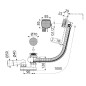 Alcadrain Garnitures de vidage - Kit vidange et trop-plein de baignoire avec remplissage, longueur 1000 mm, chromé A564CRM1-100