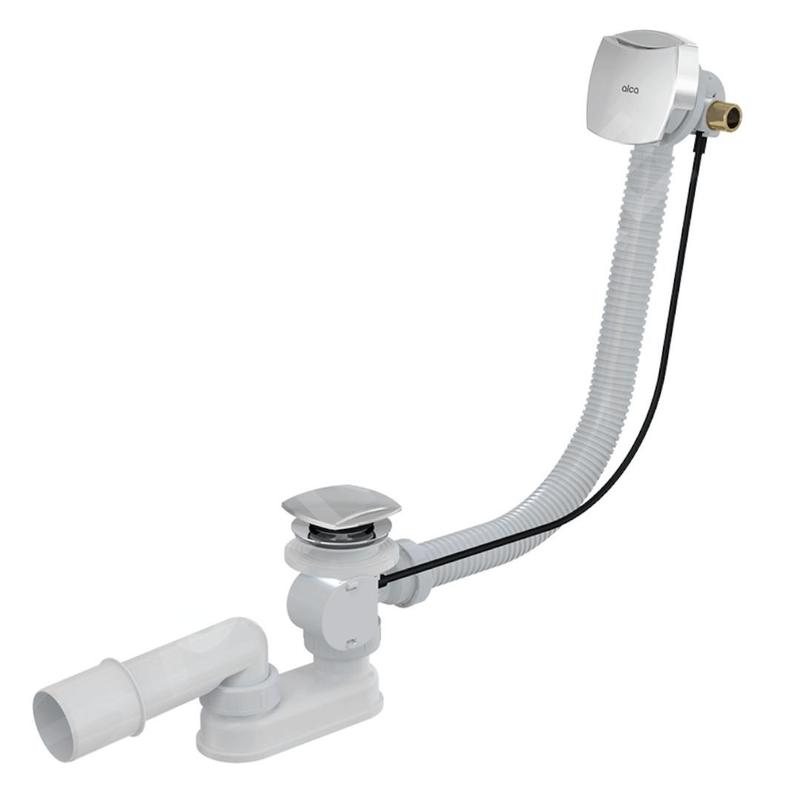 Alcadrain Garnitures de vidage - Kit vidange et trop-plein de baignoire avec remplissage, longueur 1000 mm, chromé A564CRM3-100