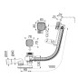 Alcadrain Garnitures de vidage - Kit vidange et trop-plein de baignoire avec remplissage, longueur 1000 mm, chromé A564CRM3-100