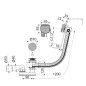 Alcadrain Garnitures de vidage - Kit vidange et trop-plein de baignoire avec remplissage, longueur 1200 mm, métal A564KM1-120