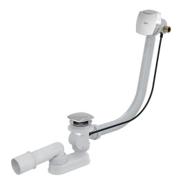 Alcadrain Garnitures de vidage - Kit vidange et trop-plein de baignoire avec remplissage, longueur 1200 mm, métal A564KM3-120