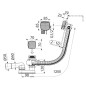 Alcadrain Garnitures de vidage - Kit vidange et trop-plein de baignoire avec remplissage, longueur 1200 mm, métal A564KM3-120