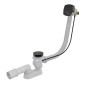 Alcadrain Garnitures de vidage - Kit vidange et trop-plein de baignoire avec remplissage, longueur 1200 mm, noir mat