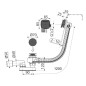 Alcadrain Garnitures de vidage - Kit vidange et trop-plein de baignoire avec remplissage, longueur 1200 mm, noir mat