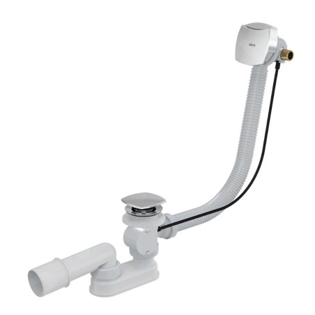 Alcadrain Garnitures de vidage - Kit vidange et trop-plein de baignoire avec remplissage, longueur 800 mm, chromé A564CRM2-80