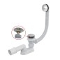 Alcadrain Garnitures de vidage - Kit vidange et trop-plein baignoire, longueur 1000 mm, Click-Clack, chromé A504CKM-100
