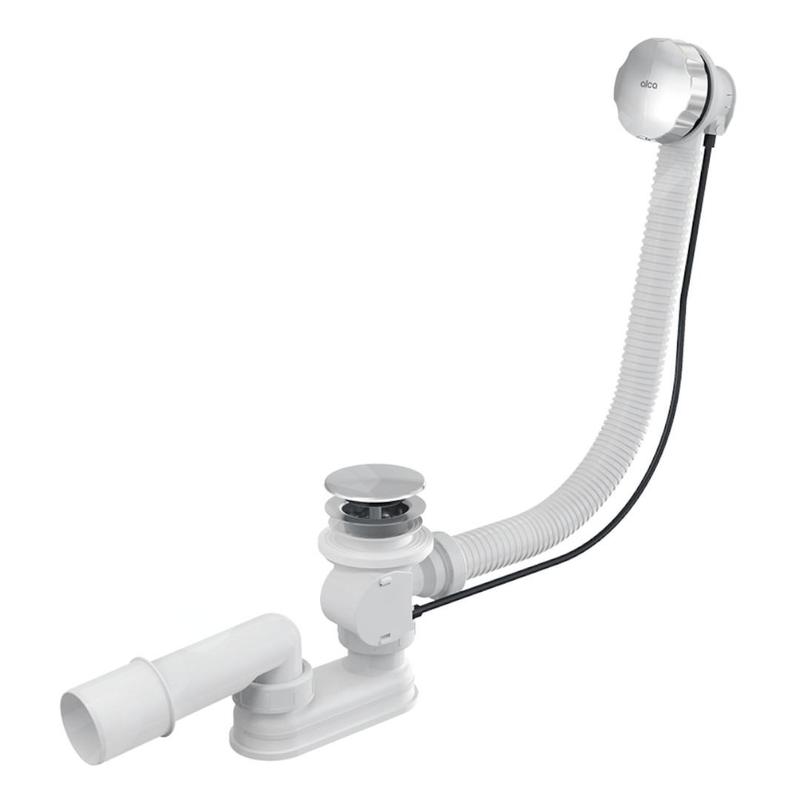 Alcadrain Garnitures de vidage - Kit vidange et trop-plein pour baignoire, longueur 1000 mm, chromé A55KM-100