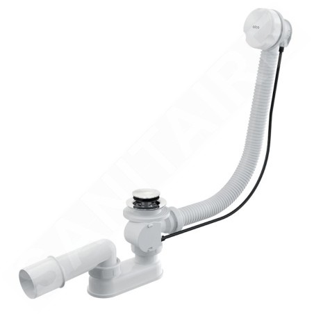 Alcadrain Garnitures de vidage - Kit vidange et trop-plein baignoire, longueur 1200 mm, blanc/chrome A51B-120