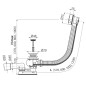 Alcadrain Garnitures de vidage - Kit vidange et trop-plein baignoire, longueur 1200 mm, blanc/chrome A51B-120