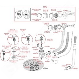 Alcadrain Garnitures de vidage - Kit vidange et trop-plein baignoire, longueur 1200 mm, blanc/chrome A51B-120