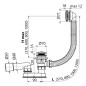 Alcadrain Garnitures de vidage - Kit vidange et trop-plein baignoire, longueur 1200 mm, Click-Clack, chromé A504CKM-120