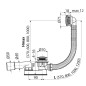 Alcadrain Garnitures de vidage - Kit vidange et trop-plein baignoire, longueur 1200 mm, Click-Clack, chromé A507CKM-120