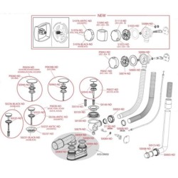 Alcadrain Garnitures de vidage - Kit vidange et trop-plein pour baignoire, longueur 1200 mm, chromé A51CR-120