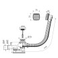 Alcadrain Garnitures de vidage - Kit vidange et trop-plein pour baignoire, longueur 1200 mm, chromé A51CRM-120