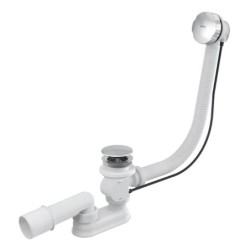 Alcadrain Garnitures de vidage - Kit vidange et trop-plein pour baignoire, longueur 1200 mm, chromé A55KM-120