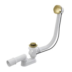Alcadrain Garnitures de vidage - Kit vidange et trop-plein baignoire, longueur 570 mm, or brossé mat A55K-G-B