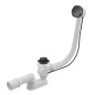 Alcadrain Garnitures de vidage - Kit vidange et trop-plein baignoire, longueur 570 mm, métal gun brossé mat A55K-GM-B