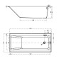 Cersanit Crea - Baignoire 170 x 75 cm, pieds inclus, blanc S301-226 Cersanit Crea - Baignoire 170 x 75 cm, pieds inclus, blanc S301-226