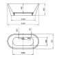 Cersanit Crea - Baignoire en îlot, 160x75 cm, pieds inclus, blanc S301-300 Cersanit Crea - Baignoire en îlot, 160x75 cm, pieds inclus, blanc S301-300