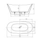Cersanit Inverto - Baignoire en îlot, 170x80 cm, pieds inclus, blanc S301-339 Cersanit Inverto - Baignoire en îlot, 170x80 cm, pieds inclus, blanc S301-339
