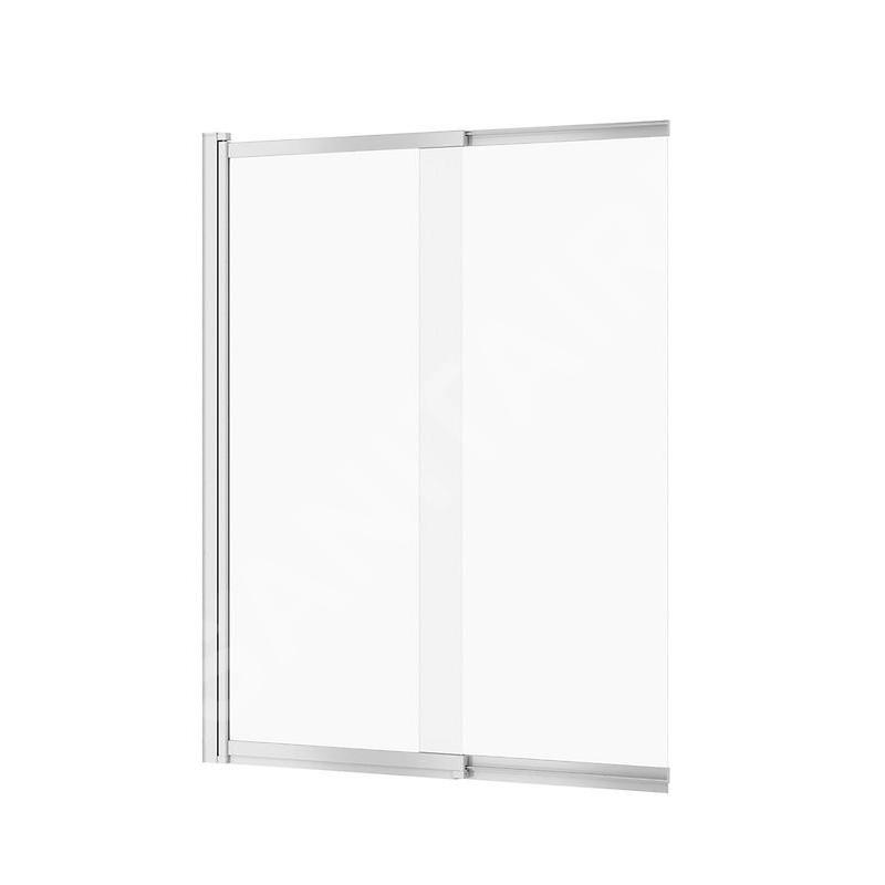 Cersanit Larga - Pare-baignoire, en deux parties, 116x140 cm, chrome/verre clair S932-141
