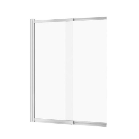 Cersanit Larga - Pare-baignoire, en deux parties, 116x140 cm, chrome/verre clair S932-141