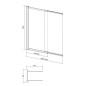 Cersanit Larga - Pare-baignoire, en deux parties, 116x140 cm, chrome/verre clair S932-141