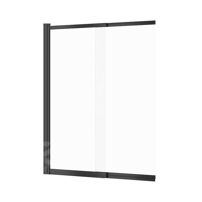 Cersanit Larga - Pare-baignoire, en deux parties, 116x140 cm, noir/verre clair S932-142