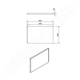 Cersanit Zen - Tablier latéral pour baignoires, 84 cm, blanc S401-100