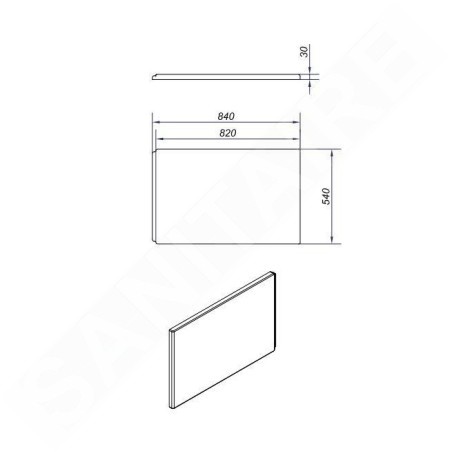 Cersanit Zen - Tablier latéral pour baignoires, 84 cm, blanc S401-100