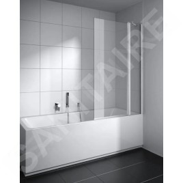 Kermi CADA XS - paroi de baignoire DTR, en deux parties, 135x160 cm, droite, argent brillant/verre transparent CKDTR13516VPK