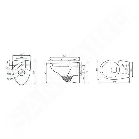 Aqualine Taurus 2 - WC suspendu, blanc LC1582