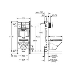 Grohe Solido - Set de bâti-support, cuvette et abattant softclose, plaque de déclenchement Skate Air, blanc alpin 39116000