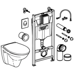 Grohe Solido - Set de bâti-support, cuvette et abattant softclose, plaque de déclenchement Skate Air, blanc alpin 39116000