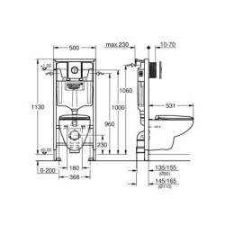 Grohe Solido - Set pour WC suspendu + cuvette et abattant softclose Bau Ceramic, plaque de déclenchement Sail, chrome 39499000