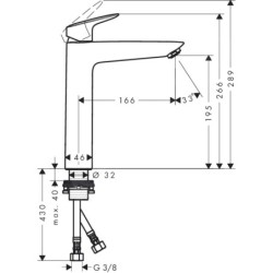 Hansgrohe Logis - Mitigeur de lavabo 190, chrome 71091000