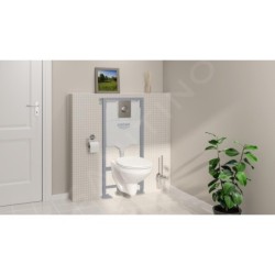 Grohe Solido - Set pour WC suspendu + cuvette et abattant softclose Bau Ceramic, plaque de déclenchement Sail, chrome 39499000