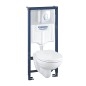 Grohe Solido - Ensemble pour WC suspendu + cuvette et abattant softclose, Plaque de déclenchement Skate Air, chrome 39192000