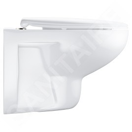 Grohe Bau Ceramic - Cuvette de toilette suspendue avec abattant SoftClose, Rimless, blanc alpin 39351000