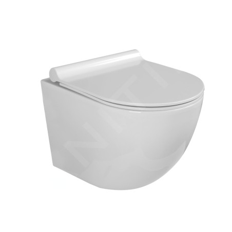 kielle Gaia - WC suspendu compact avec abattant SoftClose, Rimless, blanc 30115001