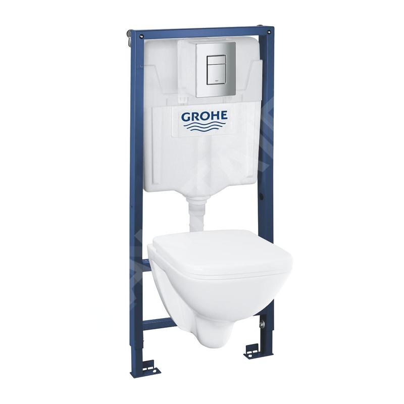 Grohe Solido - Set de bâti-support, cuvette et abattant softclose, plaque de déclenchement Even, chrome 39467000 Grohe Solido - Set de bâti-support, cuvette et abattant softclose, plaque de déclenchement Even, chrome 39467000