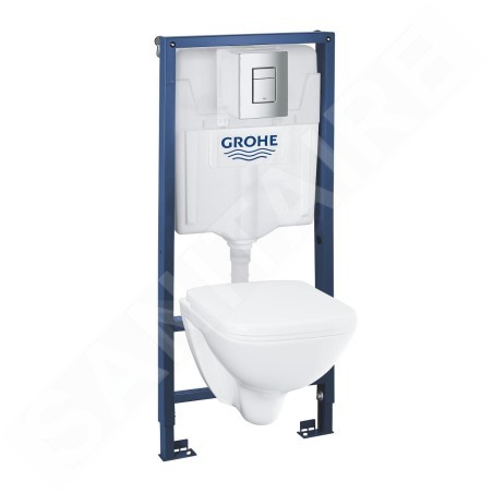Grohe Solido - Set de bâti-support, cuvette et abattant softclose, plaque de déclenchement Even, chrome 39467000