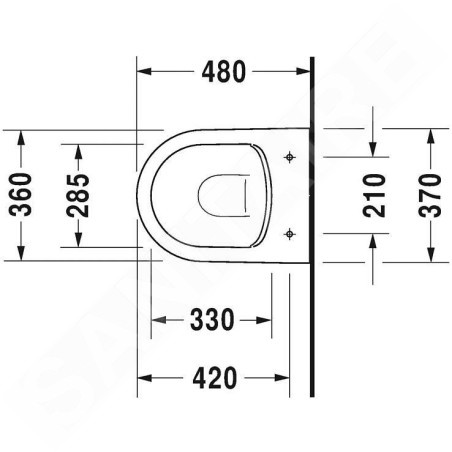 Duravit ME by Starck - WC suspendu, Rimless, blanc 2530090000