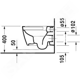 Duravit ME by Starck - WC suspendu, Rimless, blanc 2530090000