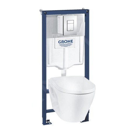 Grohe Solido - Set de bâti-support, cuvette avec l'abattant softclose, plaque de déclenchement Skate Cosmopolitan, chrome