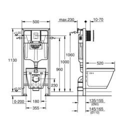 Grohe Solido - Set de bâti-support, cuvette avec l'abattant softclose, plaque de déclenchement Skate Cosmopolitan, chrome