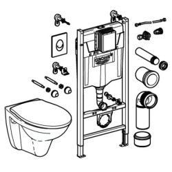 Grohe Solido - Set de bâti-support, cuvette avec l'abattant softclose, plaque de déclenchement Skate Cosmopolitan, chrome