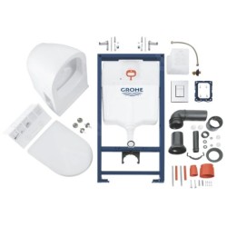 Grohe Solido - Set de bâti-support, cuvette avec l'abattant softclose, plaque de déclenchement Skate Cosmopolitan, chrome