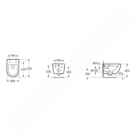 kielle Oudee - WC suspendu avec abattant SoftClose, Rimless, blanc 30102001